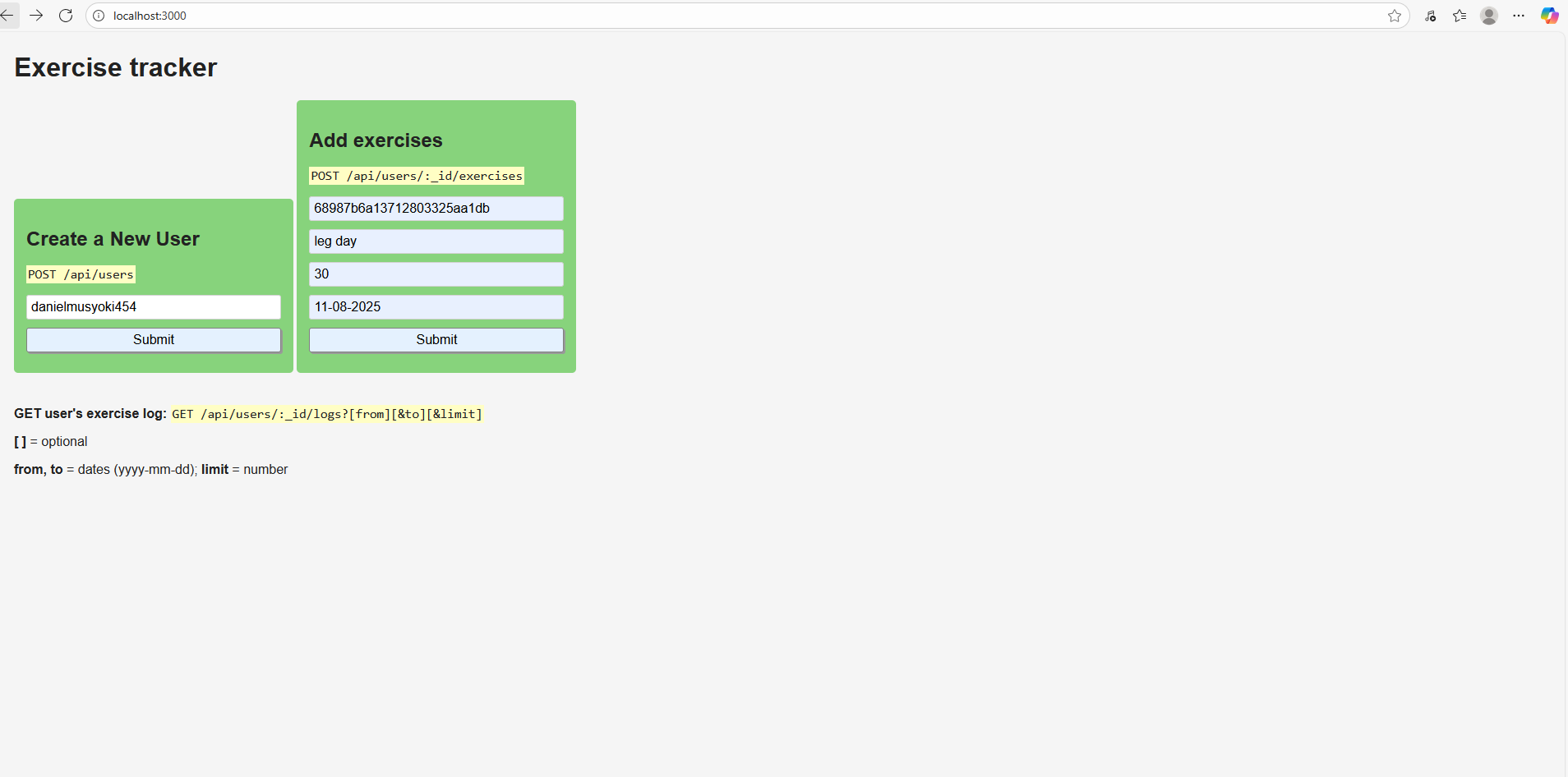 Exercise Tracker